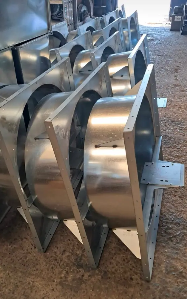 Carcaças de exaustores axiais em chapa galvanizada