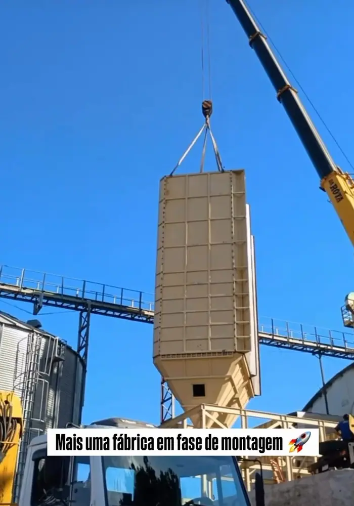 Içamento de silo durante montagem em fábrica