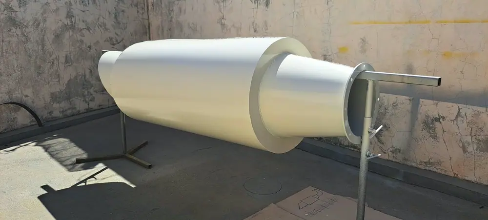 Redução cônica em chapa pintada para linha de dutos de exaustão